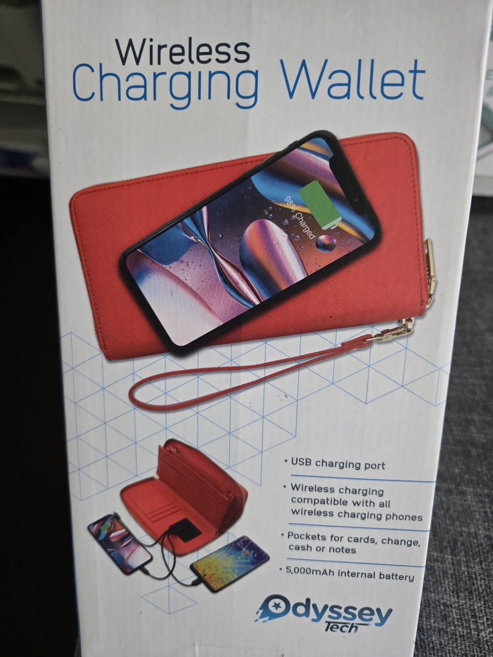 Wireless Charging Wallet - Red